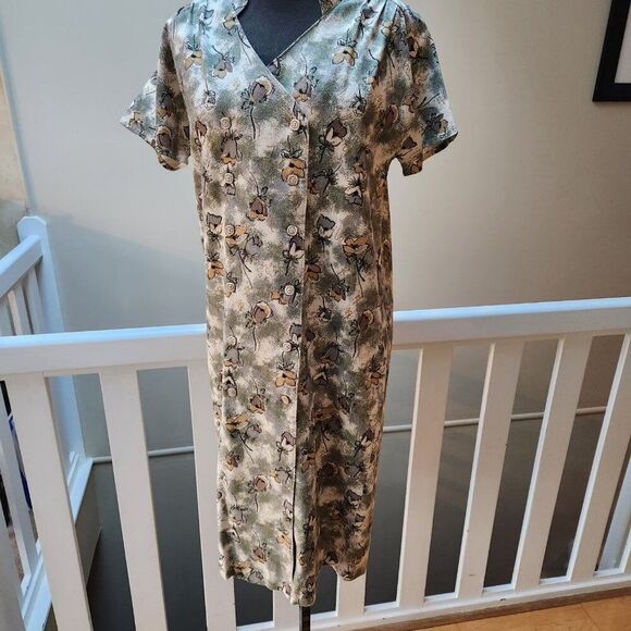 Vintage handmade floral button front dress / M - Picture 7 of 9